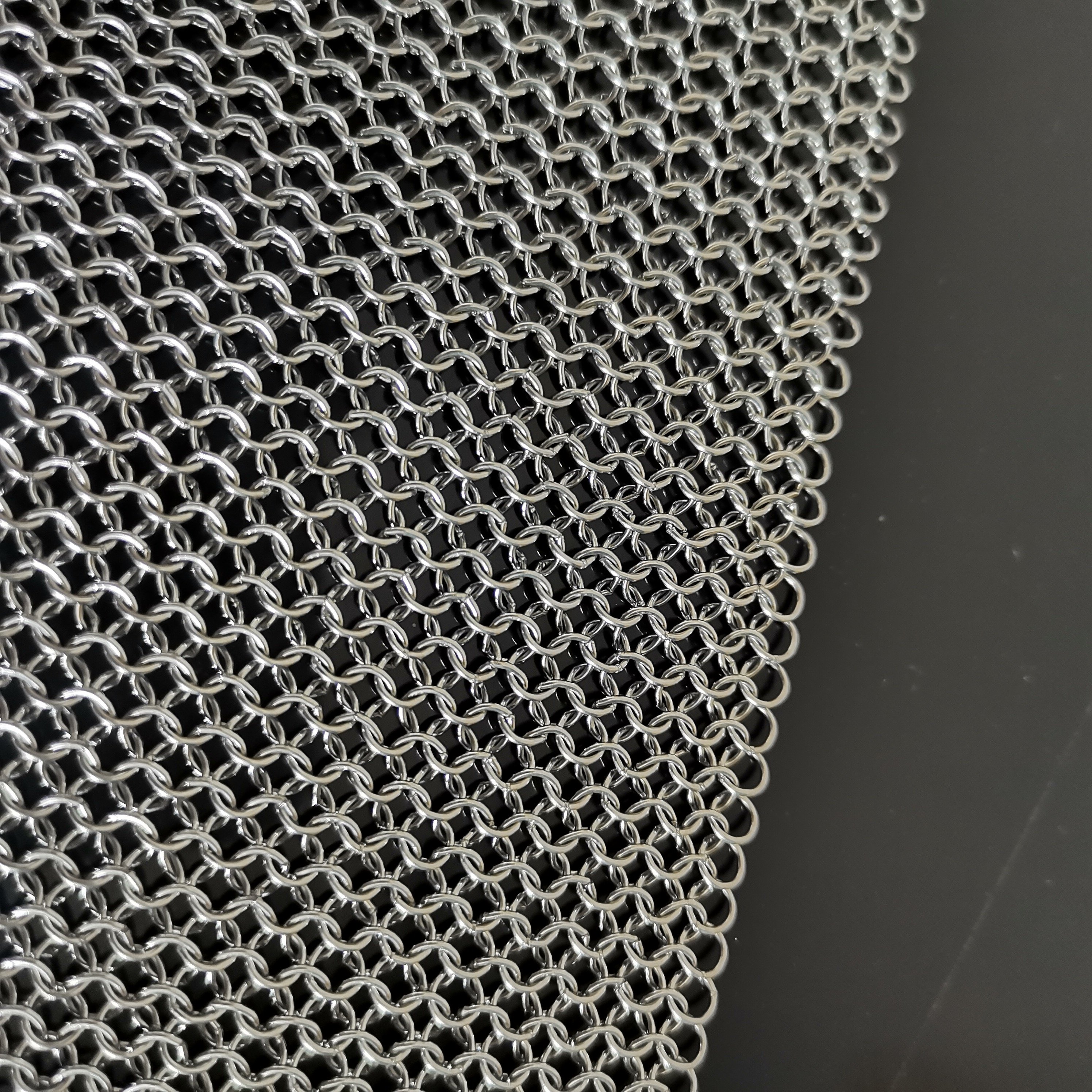 Stainless steel 316 chain mail wall curtain ring mesh weld chain mail build decorative mesh