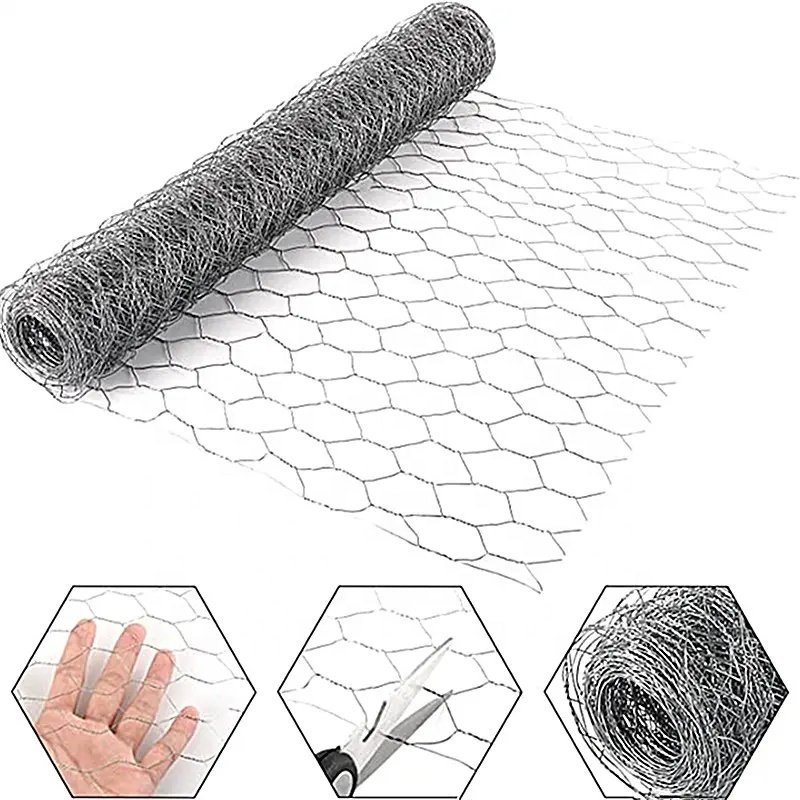 China Factory Low-Priced 3/4 Inch Hexagonal Chicken Wire Netting Hot-Dipped Galvanized Steel Wire Mesh Fence for Poultry