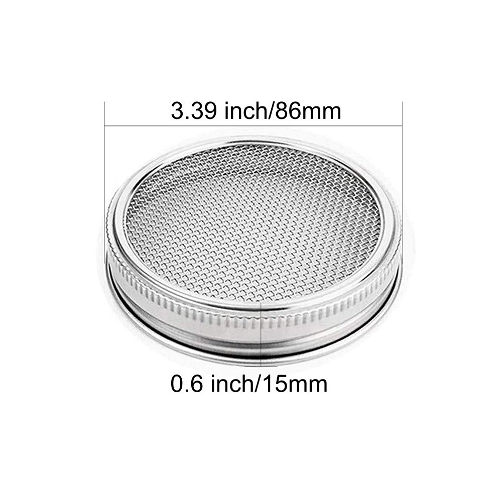 304 Stainless Steel Wire Mesh Seed Sprouting Jar Lids Regular Mouth Mason Jars Strainer Screen