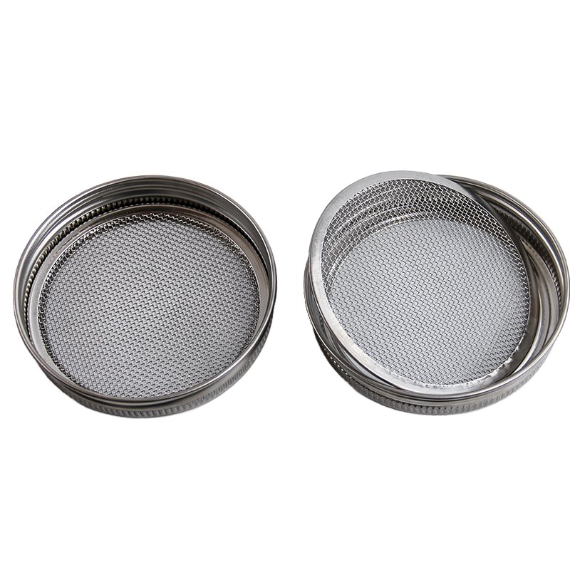 304 Stainless Steel Wire Mesh Seed Sprouting Jar Lids Regular Mouth Mason Jars Strainer Screen