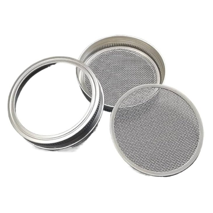 304 Stainless Steel Wire Mesh Seed Sprouting Jar Lids Regular Mouth Mason Jars Strainer Screen