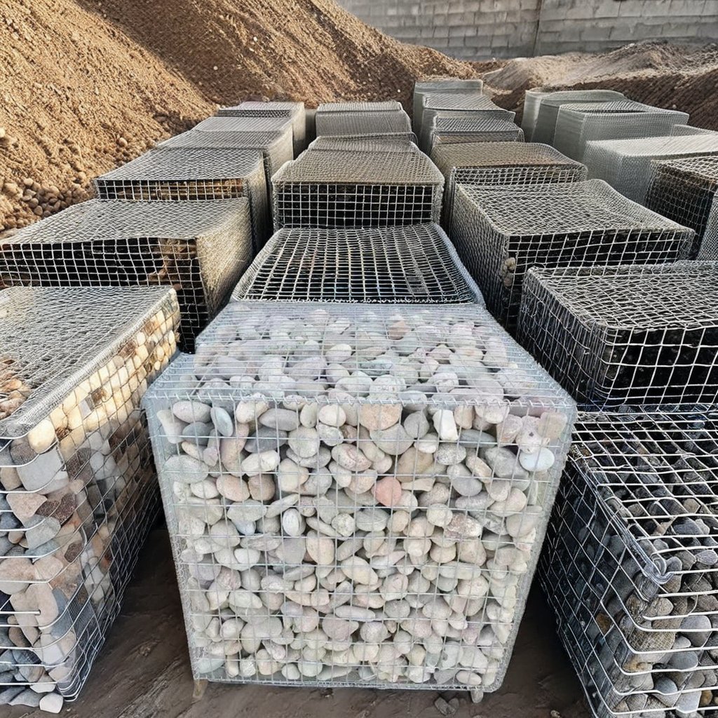 Galvanized Steel Iron Wire Square Basket Wire Mesh for Fencing Hexagonal Hole Stone Cage Net Gabion Box