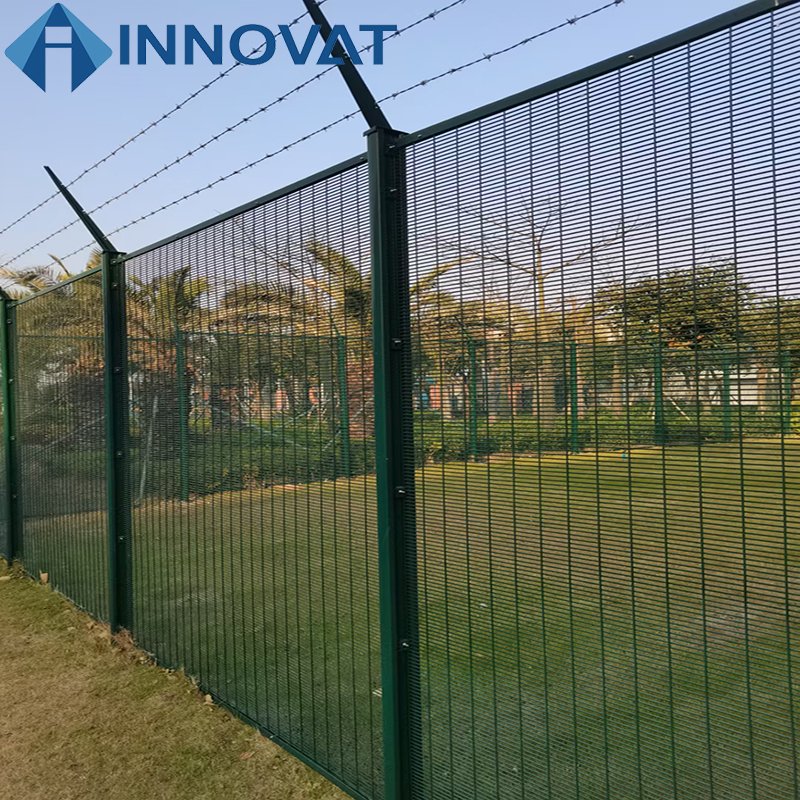 Galvanized Steel Wire Mesh Metal Security Fence Systems 358 Anti Climb Fence and Gate