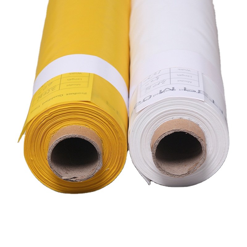 Factory price 60-420 yellow white polyester silk screen printing mesh for textile screen printing
