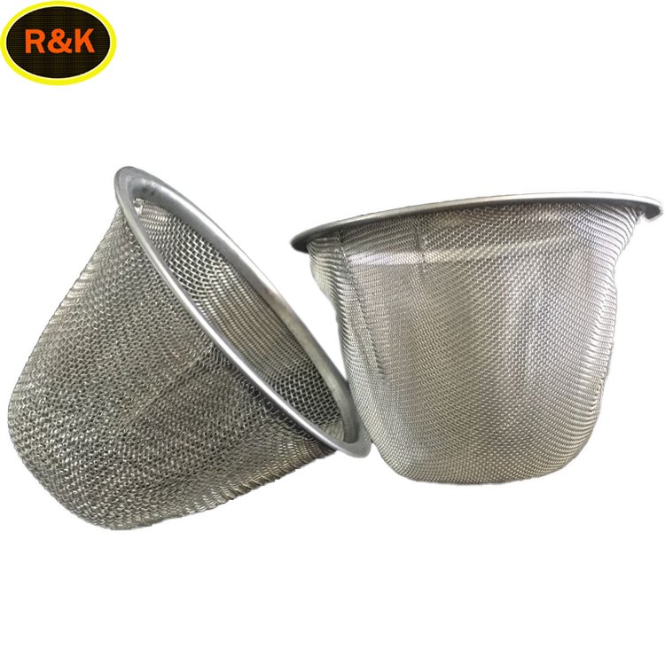SUS 304 Food Grade 40 50 60 80 Mesh Stainless Steel Wire Mesh Filter Basket