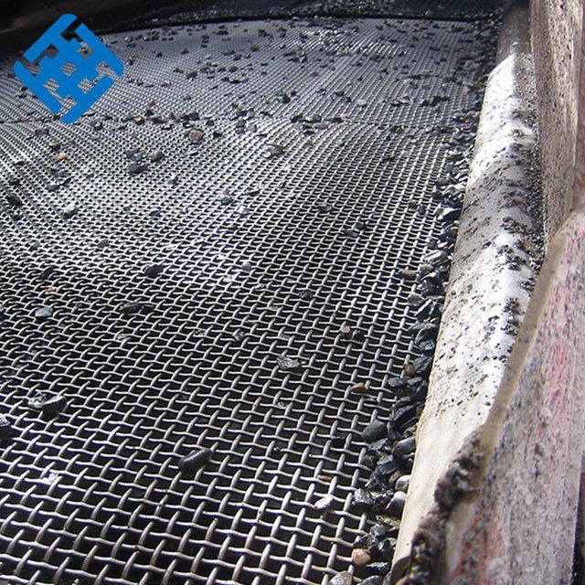 High Tensile 65mn 45# Manganese steel Iron wire woven Quarry Vibrating Screen Mesh Crimped Wire Mesh