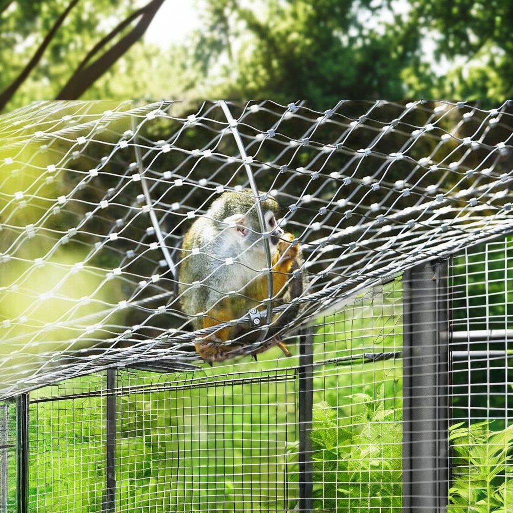 Stainless Steel Cable Bird Netting Diamond Hole Shape Wire Cloth Aviary Zoo Mesh Enclosure Woven Technique Screen Cutting