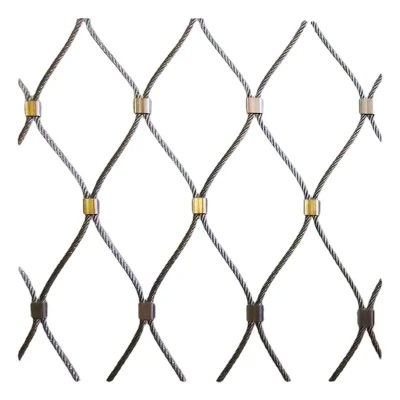 Stainless Steel Cable Bird Netting Diamond Hole Shape Wire Cloth Aviary Zoo Mesh Enclosure Woven Technique Screen Cutting
