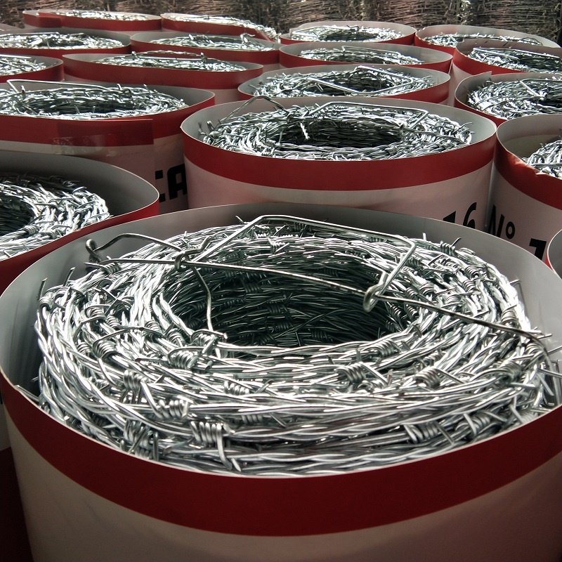 South America market 1.6mm 500m 25kgs/roll hot dipped galvanized barbed wire Alambre de puas galvanizado