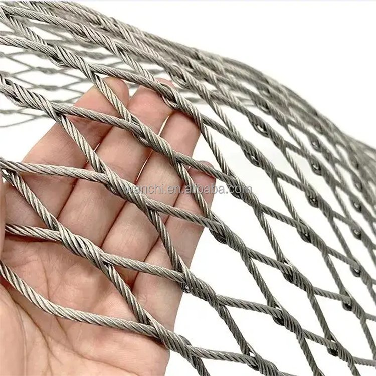 Custom Bird Aviary Enclosure 316 Stainless Steel Wire Rope Mesh woven Zoo Mesh