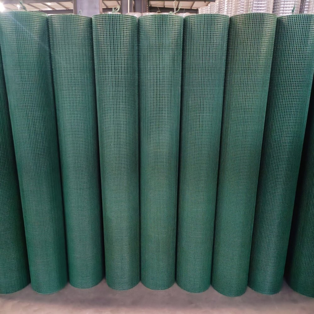 Corrosion Resistance Green PVC Galvanized Steel Wire Mesh with Various Apertures 1/2"x1" galvanized vinyl coated hardware cloth