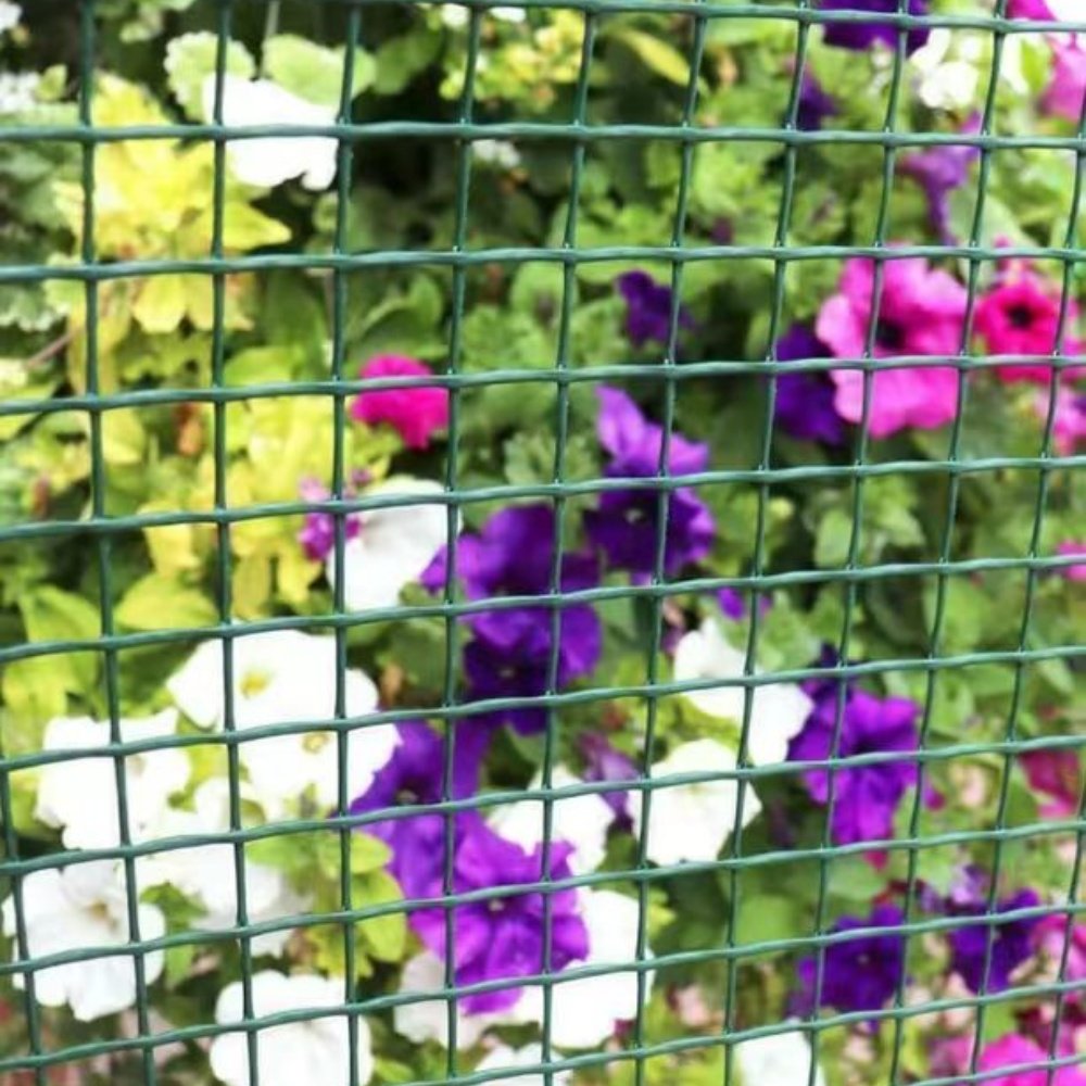 Corrosion Resistance Green PVC Galvanized Steel Wire Mesh with Various Apertures 1/2"x1" galvanized vinyl coated hardware cloth