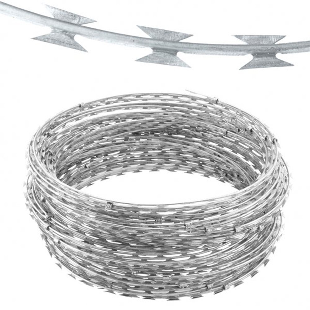 hebei hengfeng retractable helical triple concertina 960mm coil diameter concertina plate razor barbed wire
