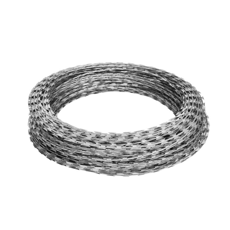 Galvanized Flat Wrap Rollo De Alambre De Afeitar Concertina Razor Wire Bto-22 In Tanzania
