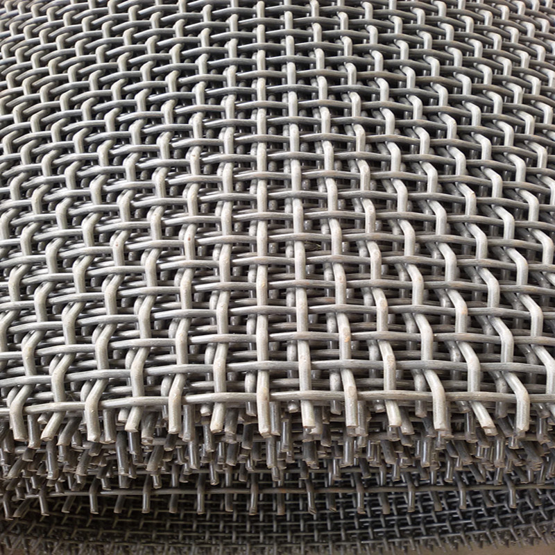 Mn45# 65# 70# black crimped wire mesh stone wire mesh with good quality