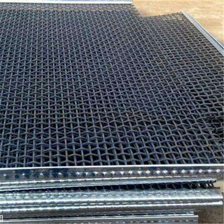 Mn45# 65# 70# black crimped wire mesh stone wire mesh with good quality