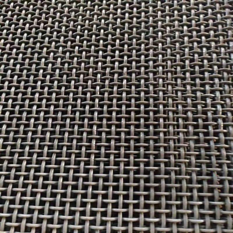 Mn45# 65# 70# black crimped wire mesh stone wire mesh with good quality