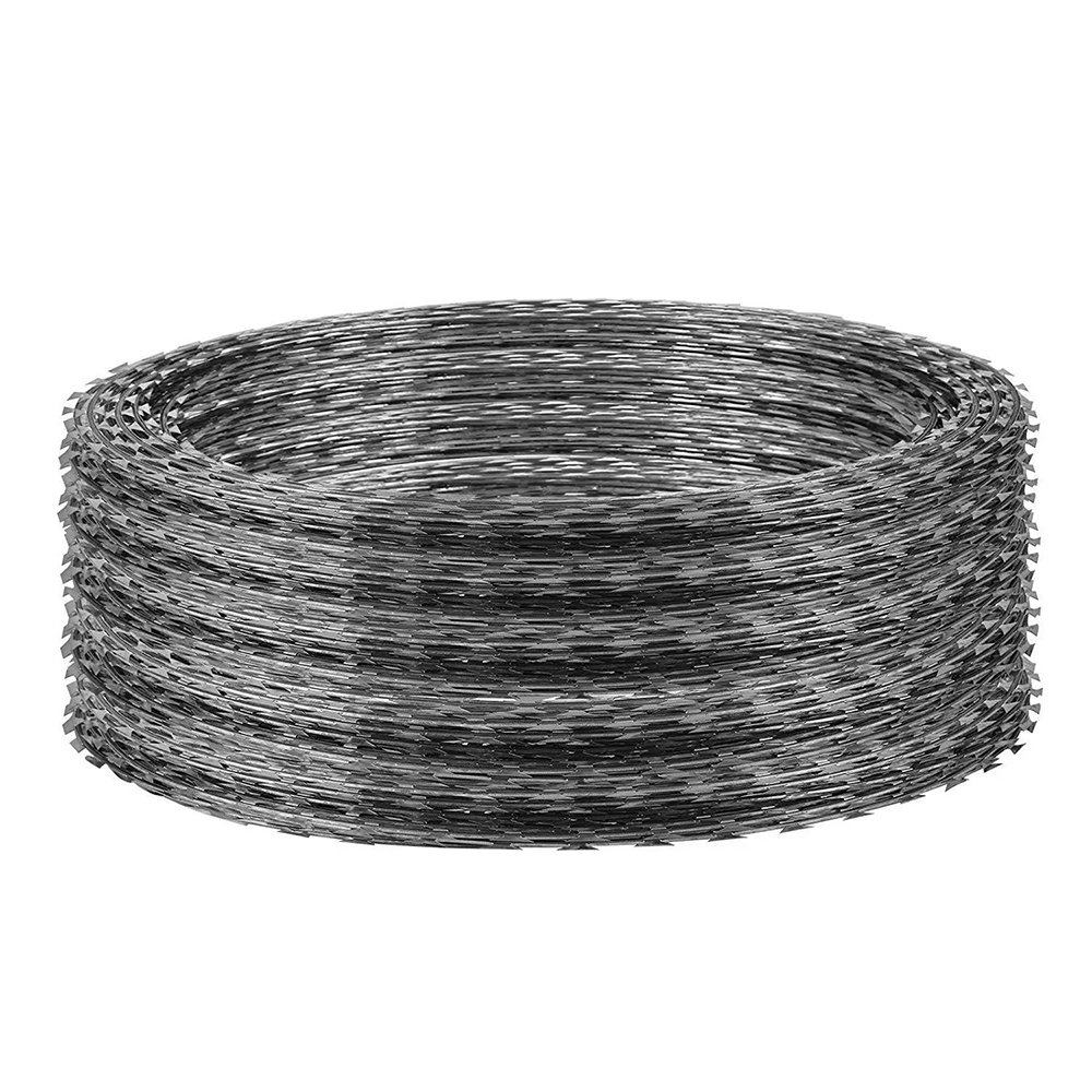 cbt 60 hot sale galvanized concertina razor barbed wire price concertina spiral razor barbed wire mesh fence