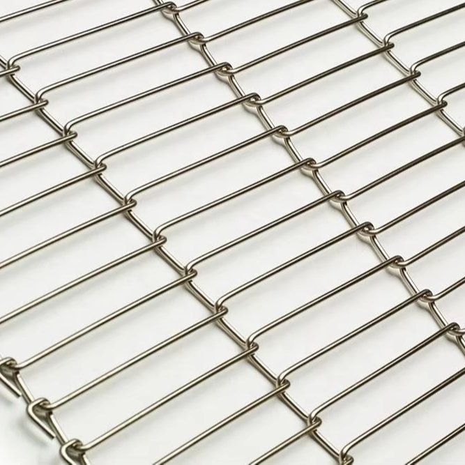 Stainless Steel Wire Mesh Food Industry Enrobing Conveyor Belt For Coating Line
