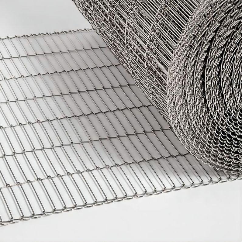 Stainless Steel Wire Mesh Food Industry Enrobing Conveyor Belt For Coating Line