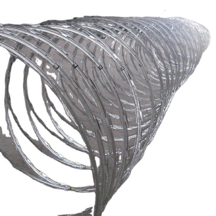 factory concertratio coil bto 65 razor wire barbed concertina flat warp coil 750 mm razor wire fence prices in kenya