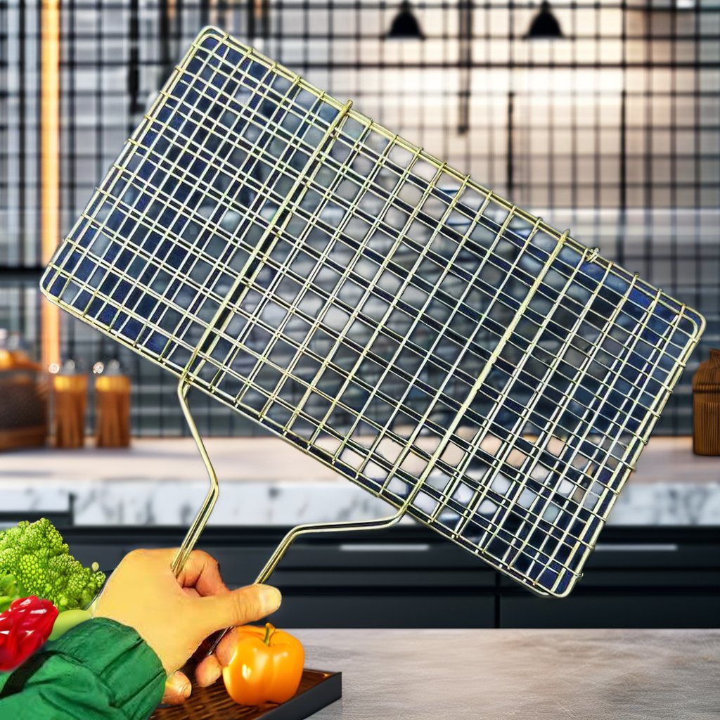 Wholesale Rectangular Outdoor Barbecue Grill Drying Rack Stainless Steel Wire Galvanized Mesh Oven Rectangle Outdoor BBQ Drying