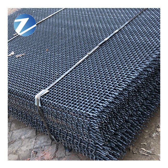 Wear resistant manganese steel screen mesh 65Mn mine vibrating crimped screen mesh for crusher