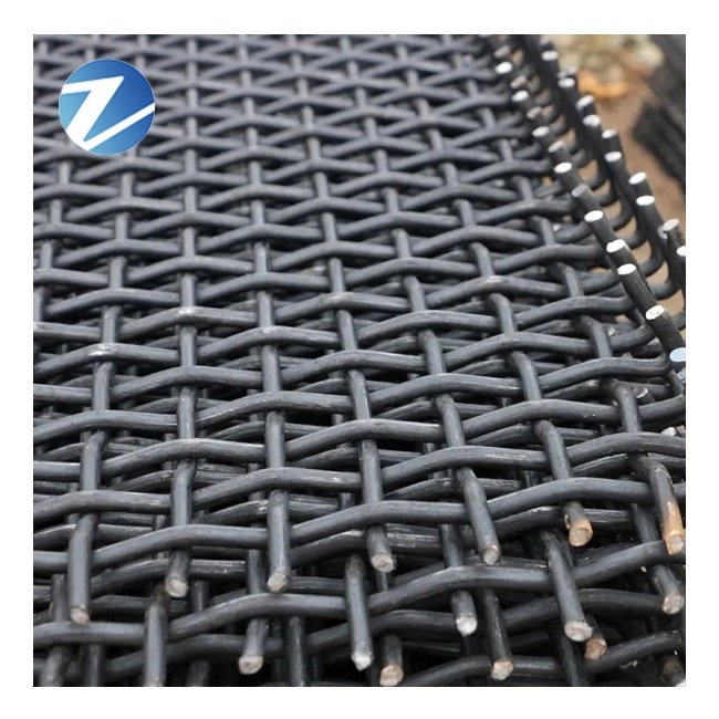 Wear resistant manganese steel screen mesh 65Mn mine vibrating crimped screen mesh for crusher