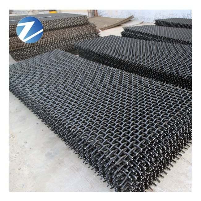 Wear resistant manganese steel screen mesh 65Mn mine vibrating crimped screen mesh for crusher