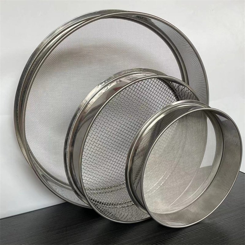 Diameter 300 12 inch Soil Gardening Screen Sieve Stainless Steel Perforated 1mm 2mm 3mm 4m 5mm 10mm Round Hole Test Sieve