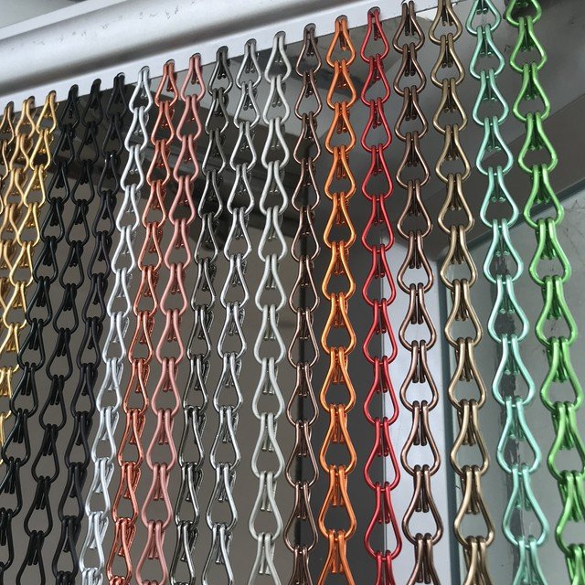 Chinese suppliers Aluminum Decorative double hook chain curtain metal fabrics