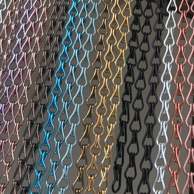 Chinese suppliers Aluminum Decorative double hook chain curtain metal fabrics