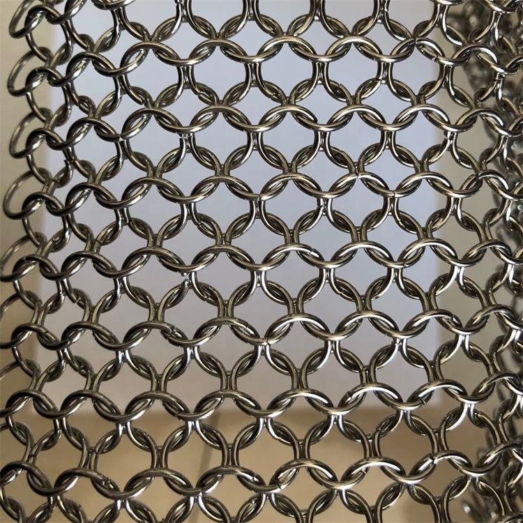 Stainless steel chainmail ring mesh 10 mm ring mesh curtain woven by 1.2 mm diameter metal wire