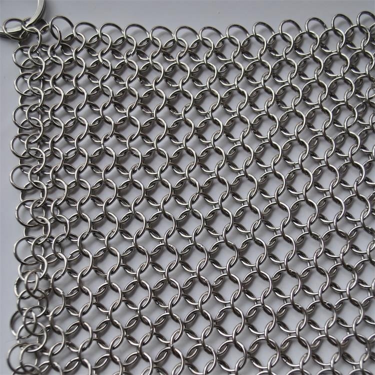 Stainless steel chainmail ring mesh 10 mm ring mesh curtain woven by 1.2 mm diameter metal wire