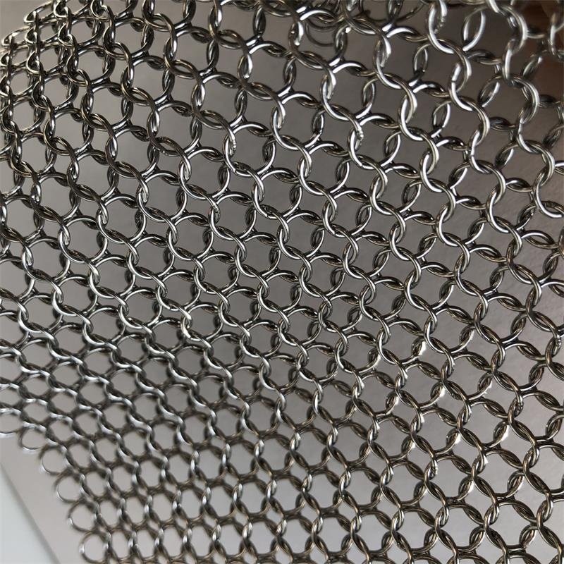 Stainless steel chainmail ring mesh 10 mm ring mesh curtain woven by 1.2 mm diameter metal wire