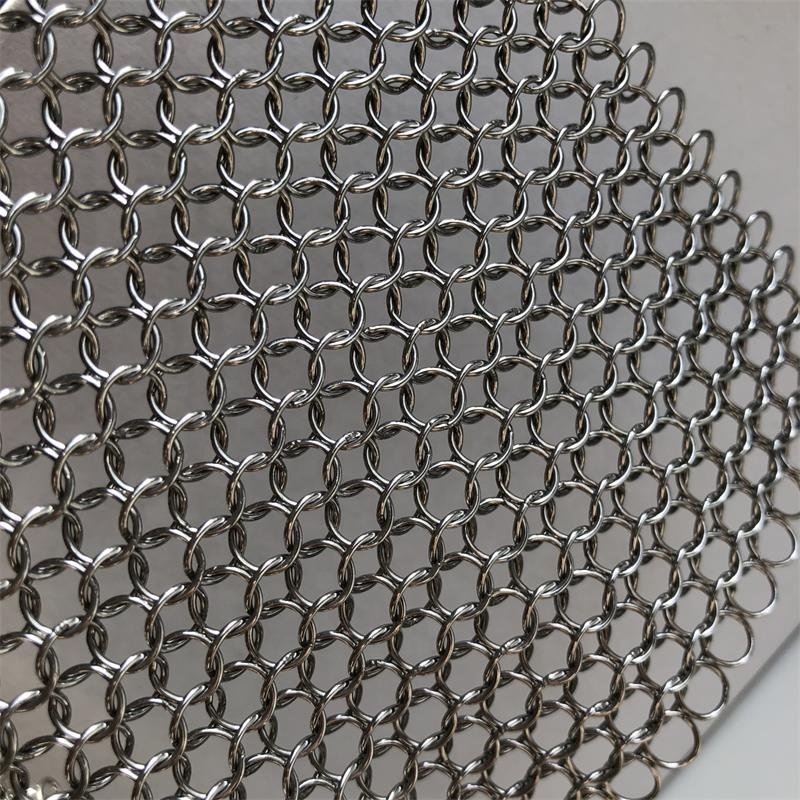 Stainless steel chainmail ring mesh 10 mm ring mesh curtain woven by 1.2 mm diameter metal wire