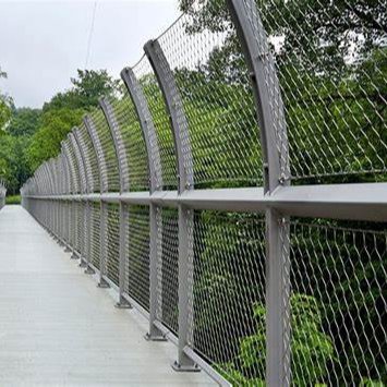 AISI SS316 Ferrule Diamond stainless steel wire rope mesh netting for balustrade