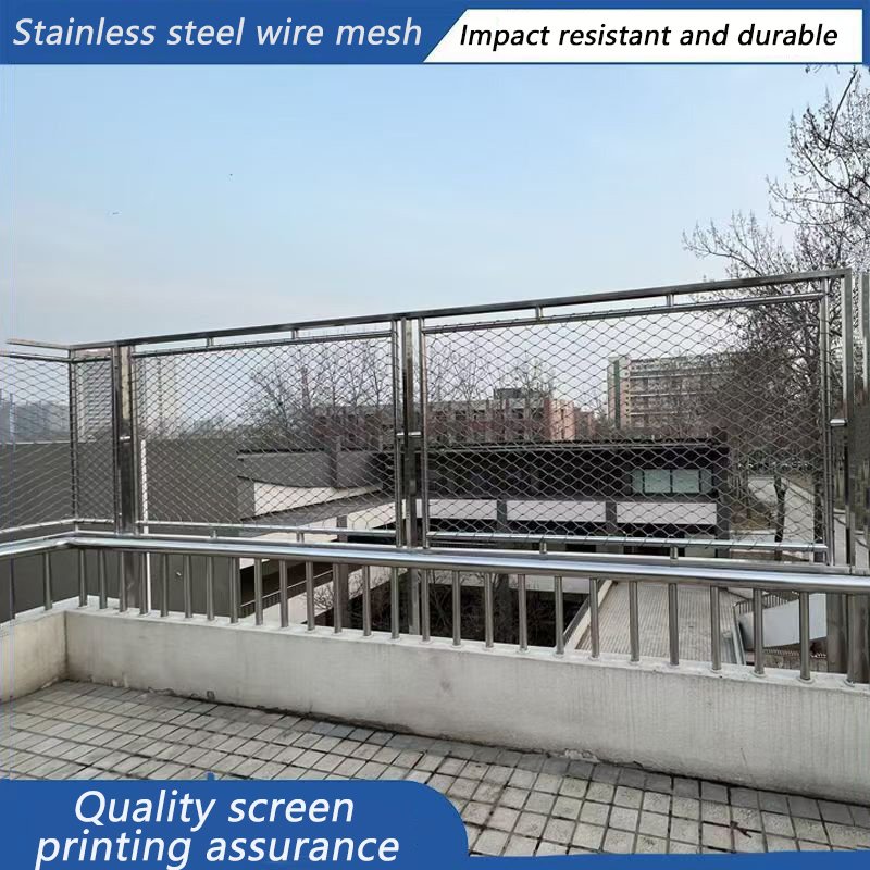 Stainless Steel Anti-Fall Net round Diamond Hole Shape Rope Mesh for Construction Woven with Steel Wire Mesh Aluminum Material