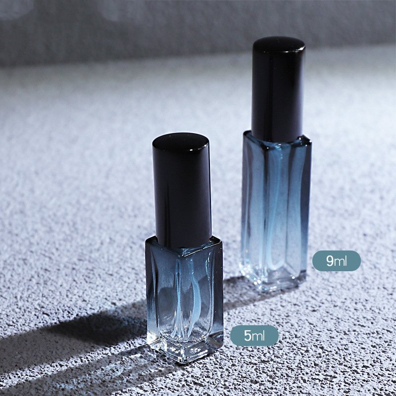 Square Black Perfume Bottle Empty Perfume Bottles Sample 10ml Perfume Spray Bottle With Black Cover