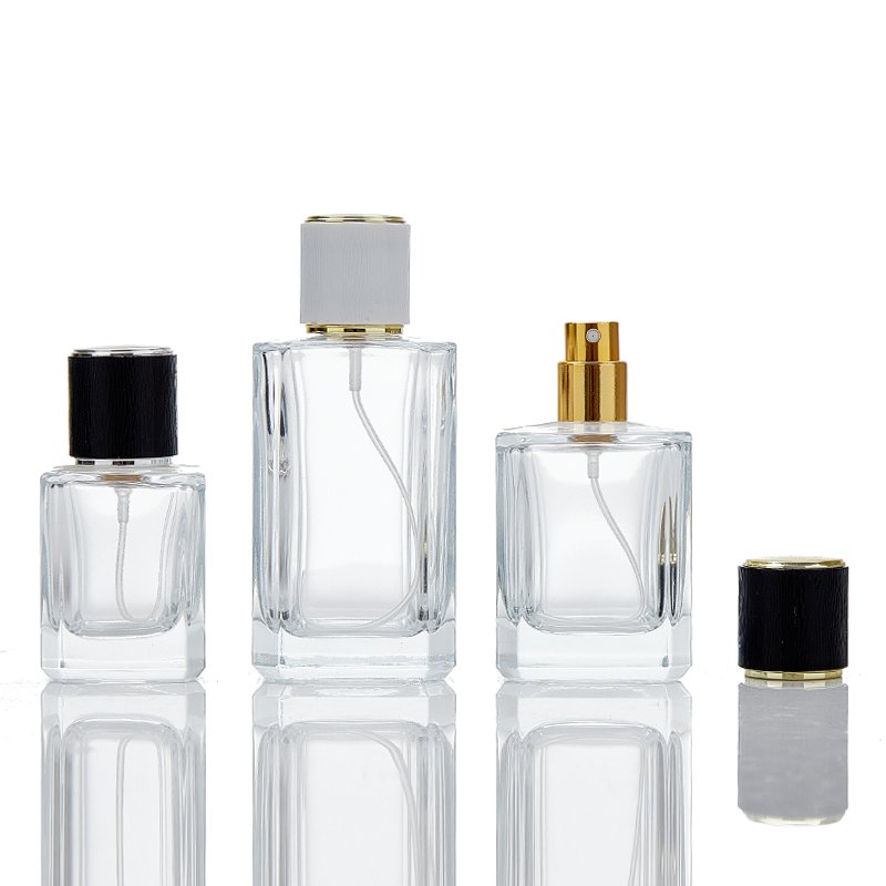 Wholesale Empty Round Cylinder 30ml 50ml 100mlglass Luxury Perfume Bottle Without Lids Box