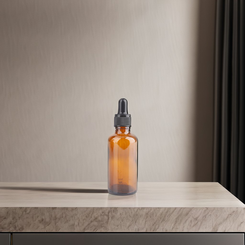 Round Shape 30ml to 50ml Essential Oil Bottle Pipette Amber Serum Dropper for Cosmetics Packaging