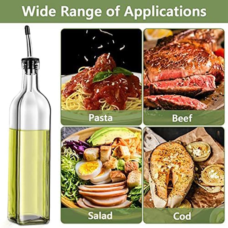 150ml Square Olive Oil Glass Bottle Cooking with Pouring Spout Oil Dispenser Bottle for Kitchen Dispensador
