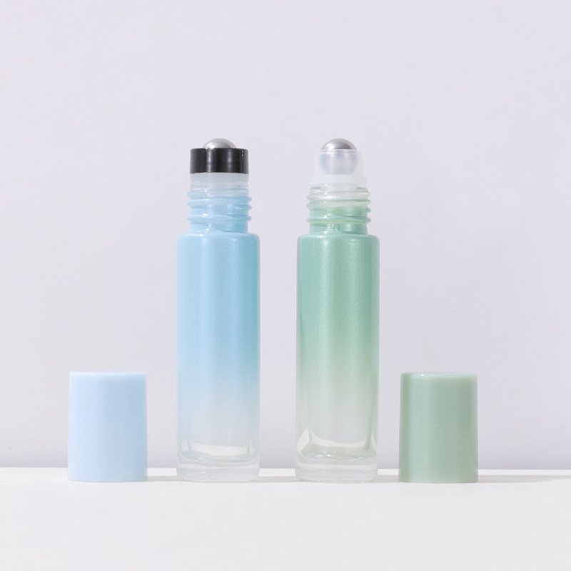 10ml rollerball glass bottle pearlescent gradient essential oil bottle rollerball perfume eye cream bottle