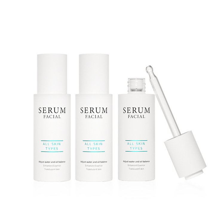 High end skin care packaging 30ml essential oil serum envases glass bottle with push button dropper