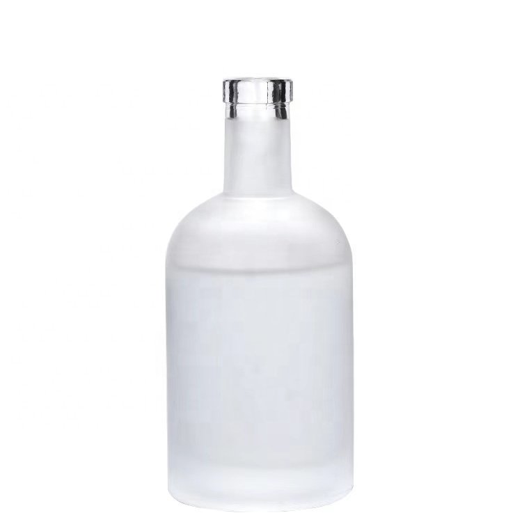 200ml 375ml 500ml 750ml 1000ml Empty Clear Frosted Round Vodka Liquor Glass Bottle For Whisky, Vodka, Liquor