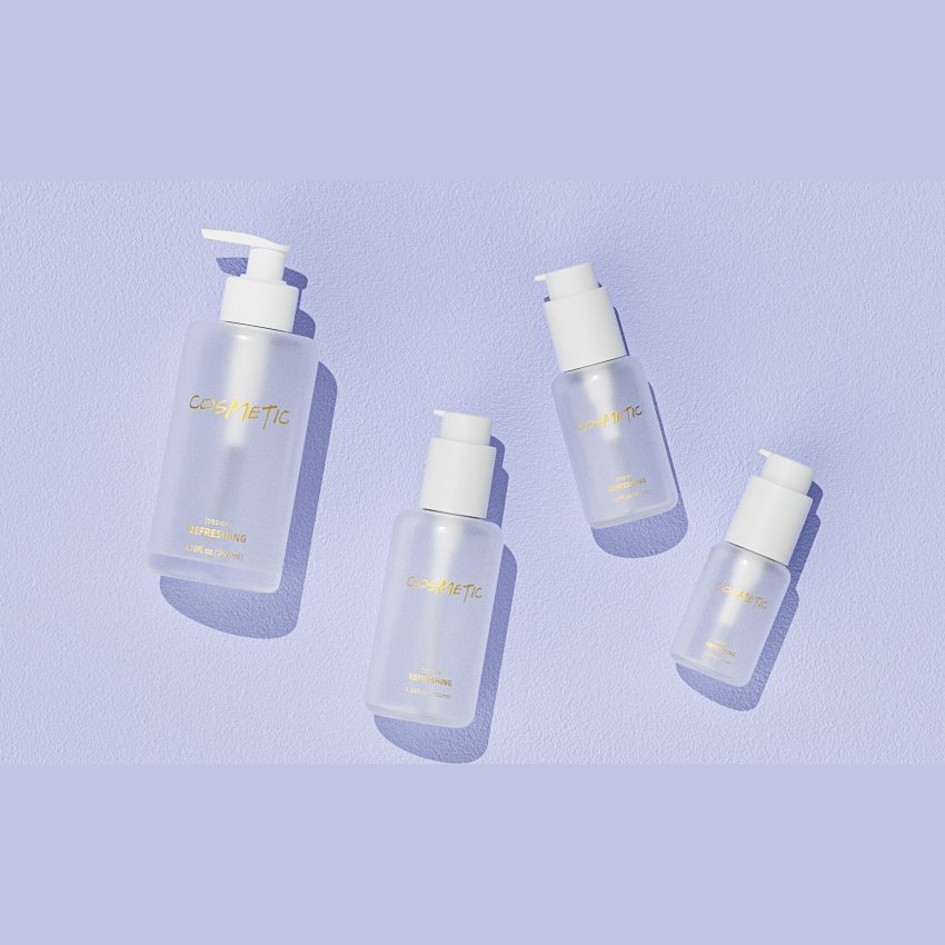 OEM cosmetics packaging 30g 50ml 100ml 200ml personal body lotion bottle skin care cream lotion pump bottle glass with pump