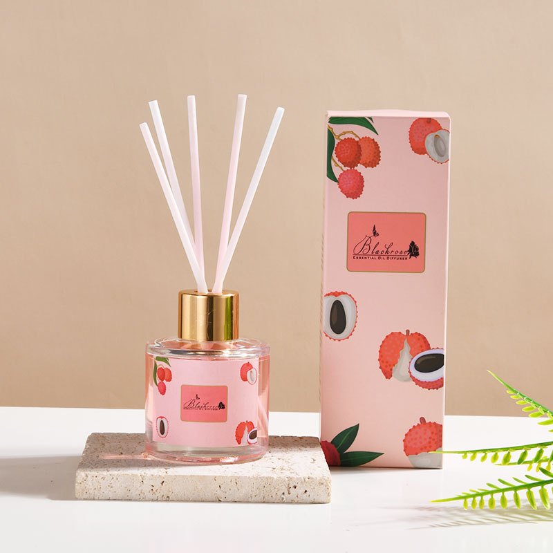 Home Fragrance 50ml Fashion Glass Bottle Fruity Scent Perfume Essential Oil Diffuser Scent Reed Diffuser