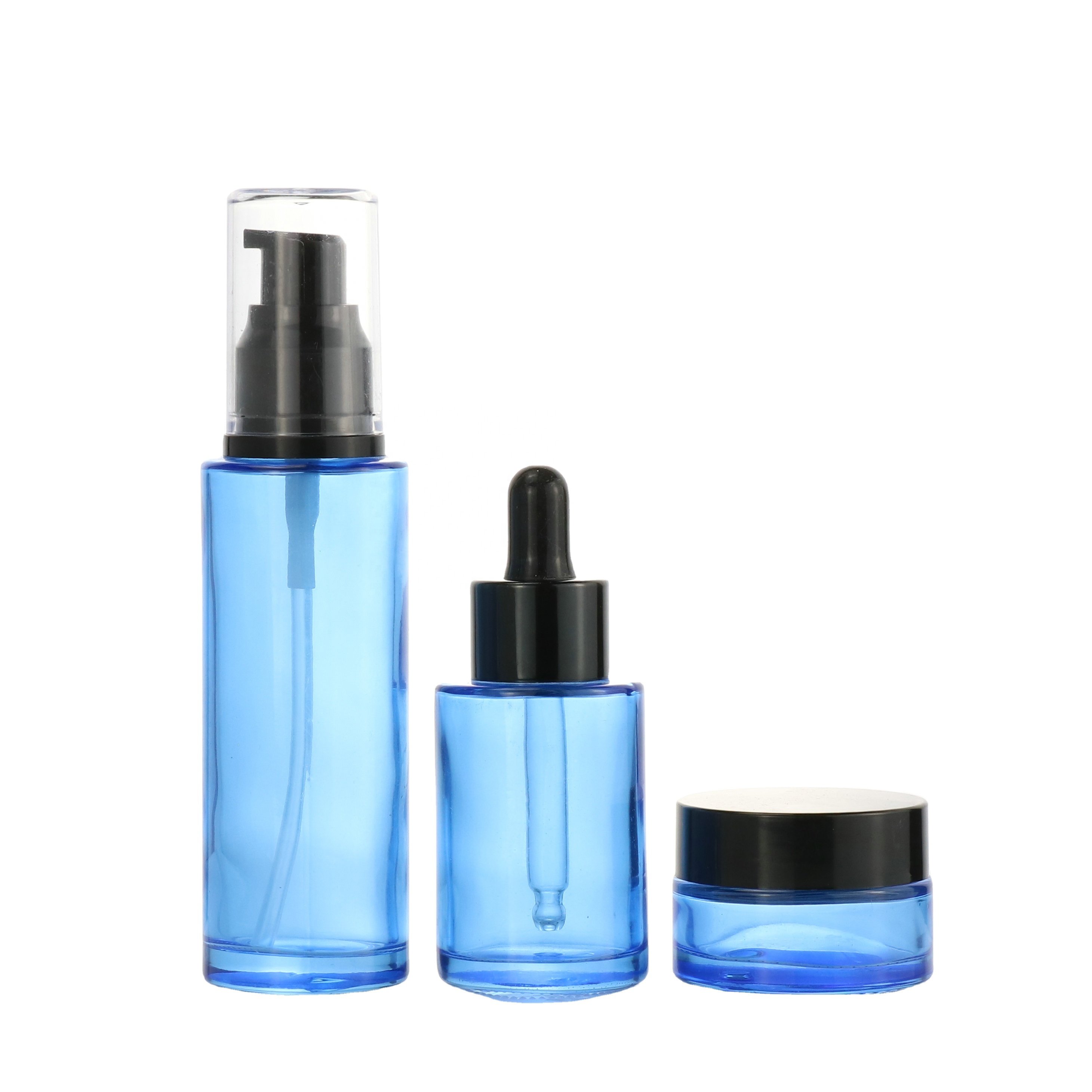Luxury cosmetic packaging frosted matte green 30 ml 60 ml 20ml essential oil dropper bottle glass face serum packaging bottle