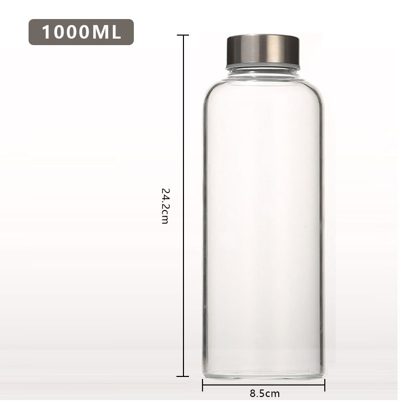 JM LFGB Glass Sport Drink Juice Bottle 10oz 14oz 16oz Water Glass Bottle with Silicone Sleeve