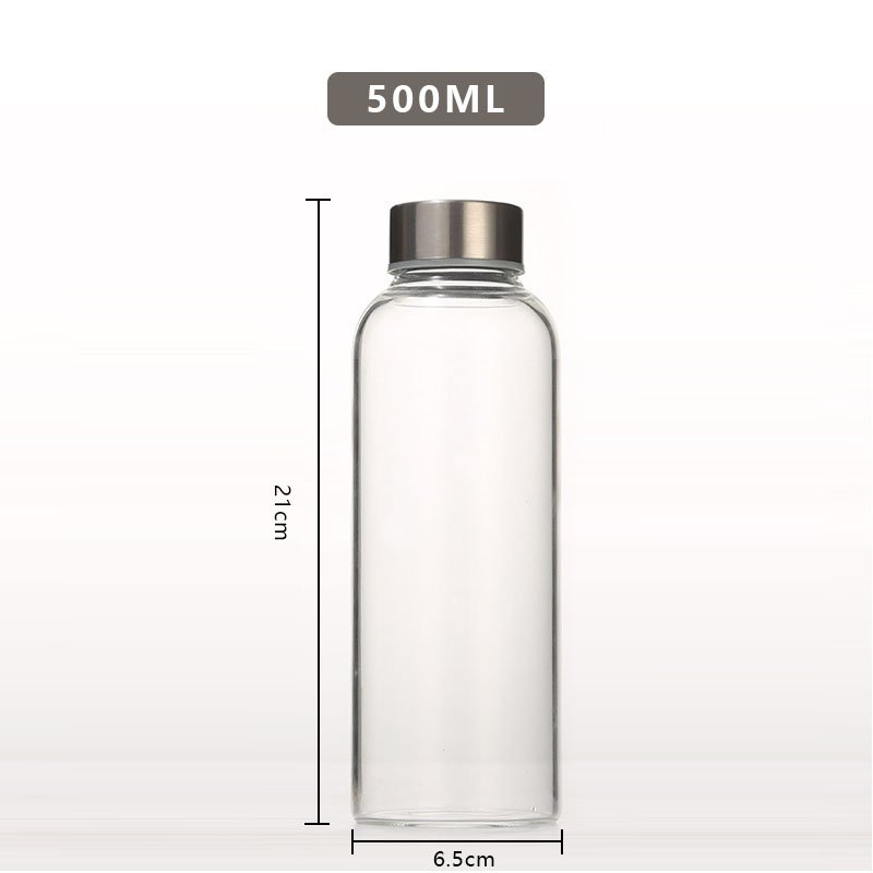 JM LFGB Glass Sport Drink Juice Bottle 10oz 14oz 16oz Water Glass Bottle with Silicone Sleeve